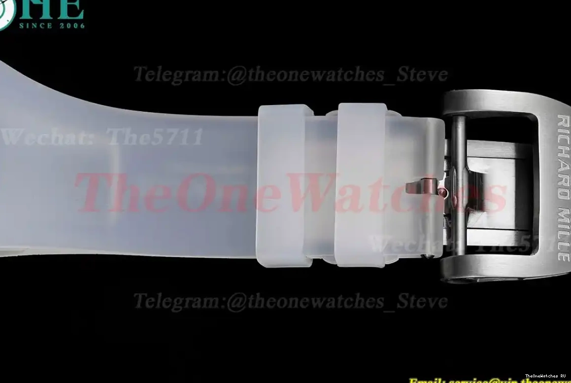  RM055 Sonic Skeleton on Dial Transparent Rubber Transparent  RMUL2 Clone strap 0412
